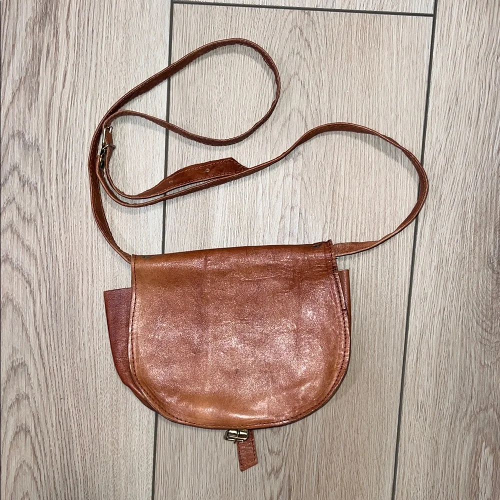 Vintage Circa 1990’s Brown Leather Crossbody Bag - Picture 8 of 16